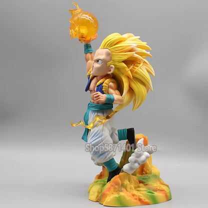 Figurines D'Action Dragon Ball Anime, Super 3 Gotenks, SJJ3, Figurine Gotenks, Cheveux Jaunes, Showisdom, Modèle En PVC, Jouets Ornementaux, 30Cm