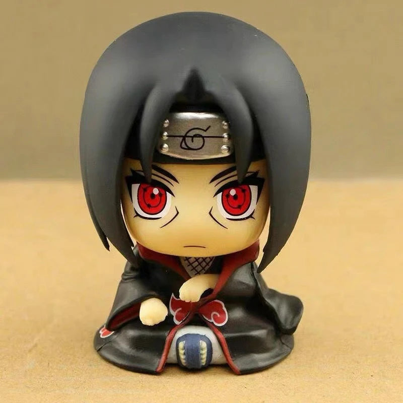 Figurine D'Action Naraakakashi Version Q De 9Cm, Jouet De Décoration De Voiture, Modèle De Collection Kawaii Sasuke Itachi