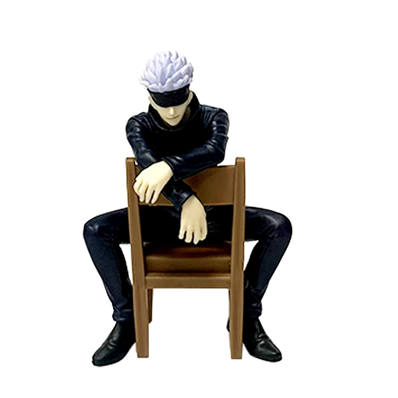 Jujutsu Kaimmense-Figurine Satoru Gojo Assis Avec Chaise, Modèle De Collection De Temps De Pause, Jouets De Décoration Anime, Cadeaux, 11Cm, 14Cm