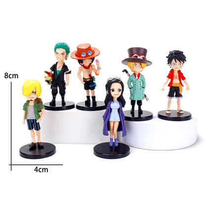 One Piece Anime Action Figure Jouets Pour Enfants, Luffy En PVC, Modèle À Collectionner, Décorations De Beurre, Cadeau De Noël, Nouveau, Ensemble De 6 Pièces