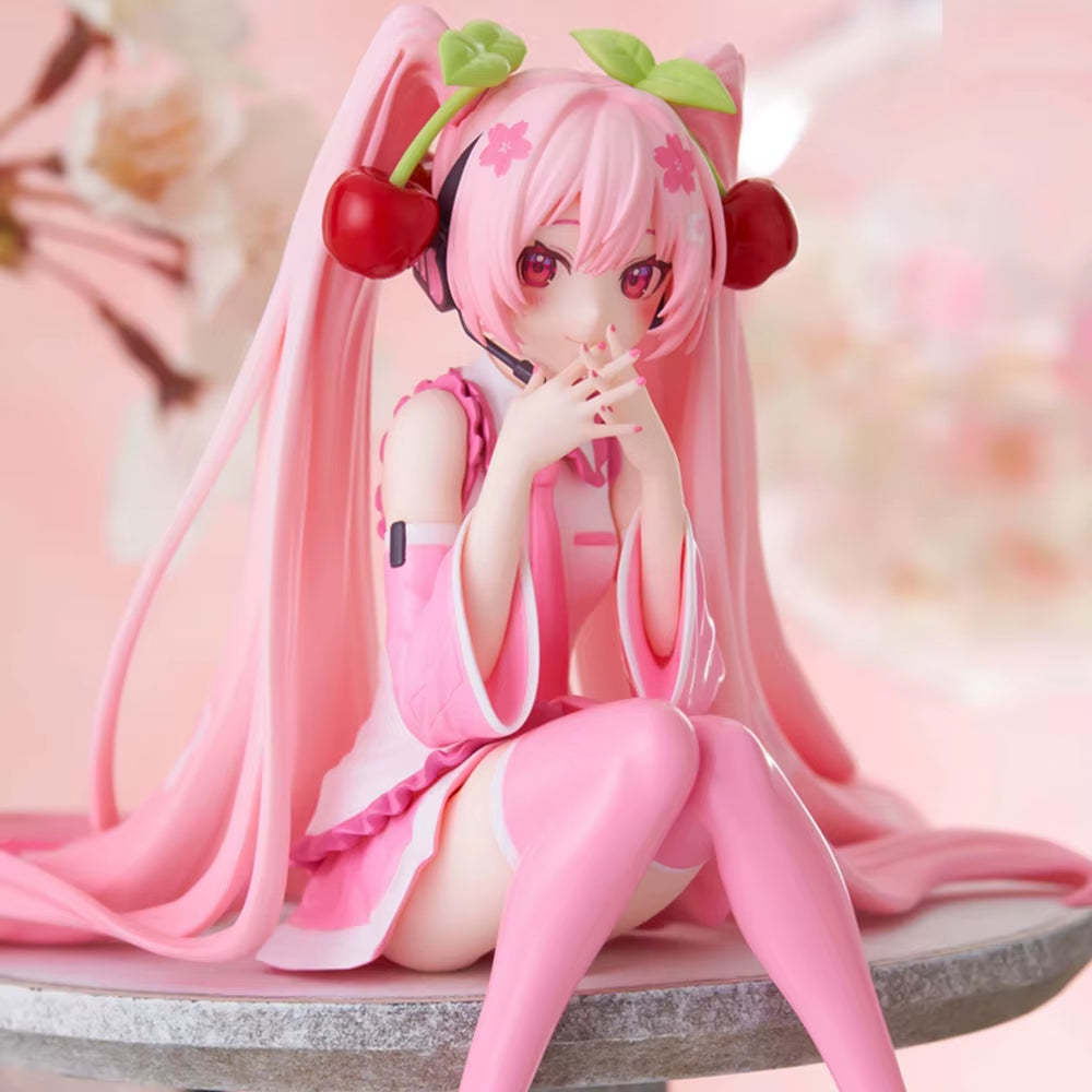 Figurine D'Anime Hatsune Ata Ku, Robe Rose, Modèle En PVC, Jouets D'Action, Aucune Fleur De Cerisier Rose, Décoration, Cadeaux À Collectionner, Nouveau