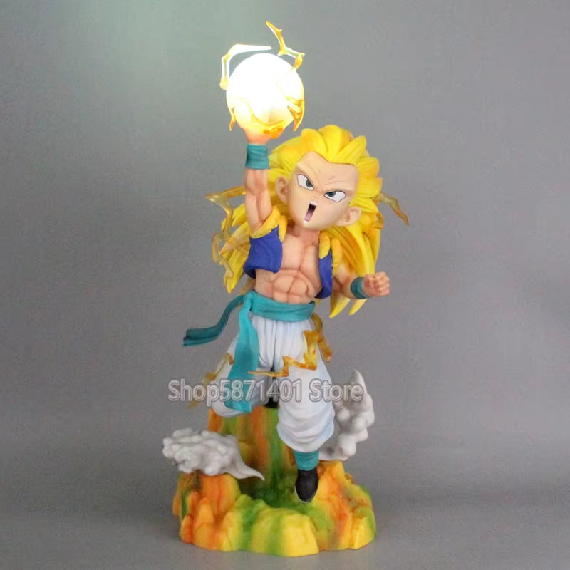 Figurines D'Action Dragon Ball Anime, Super 3 Gotenks, SJJ3, Figurine Gotenks, Cheveux Jaunes, Showisdom, Modèle En PVC, Jouets Ornementaux, 30Cm