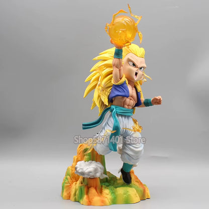 Figurines D'Action Dragon Ball Anime, Super 3 Gotenks, SJJ3, Figurine Gotenks, Cheveux Jaunes, Showisdom, Modèle En PVC, Jouets Ornementaux, 30Cm