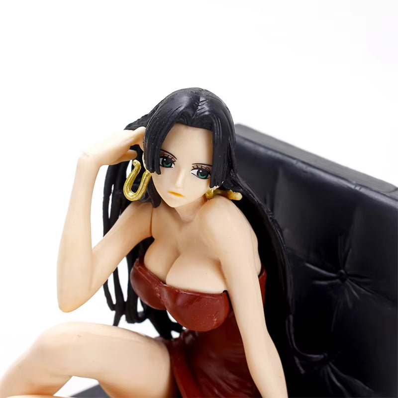 Figurine De Dessin Animé One Piece Boa Hancock, Canapé Noir/Rouge, Modèle De Collection, Jouets Pour Enfants, Figurine D'Action, Décoration De Voiture, Ornements, 10Cm