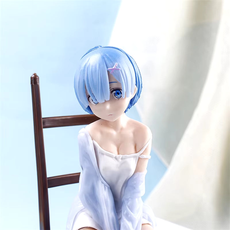 Collection De Figurines En PVC Re: Ontarilife in a Different World, Jouet Pour Enfants, Cadeau De Noël, Rem, Assis Sur Des Chaises, 17Cm