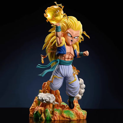 Figurines D'Action Dragon Ball Anime, Super 3 Gotenks, SJJ3, Figurine Gotenks, Cheveux Jaunes, Showisdom, Modèle En PVC, Jouets Ornementaux, 30Cm