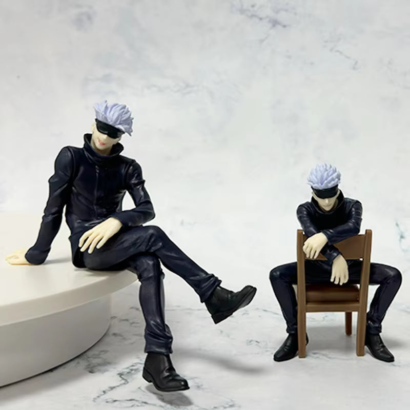 Jujutsu Kaimmense-Figurine Satoru Gojo Assis Avec Chaise, Modèle De Collection De Temps De Pause, Jouets De Décoration Anime, Cadeaux, 11Cm, 14Cm