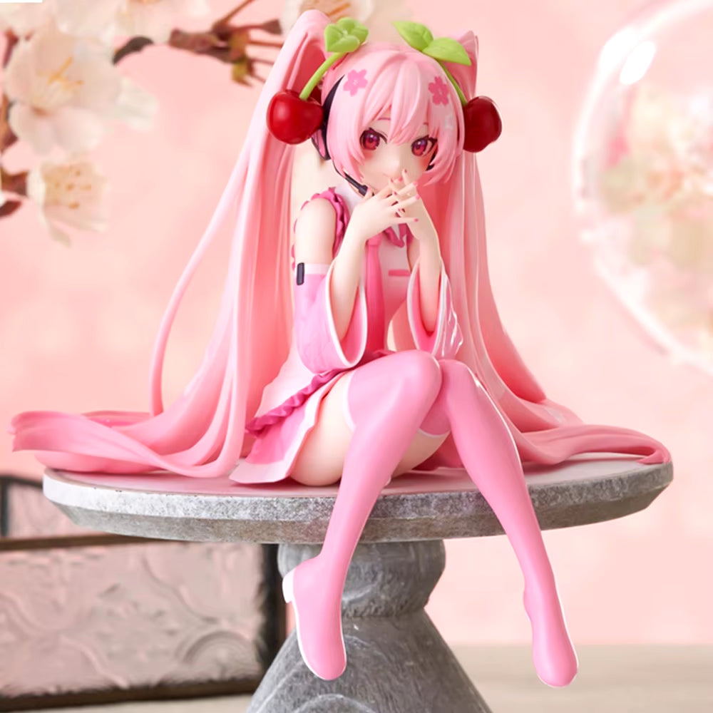 Figurine D'Anime Hatsune Ata Ku, Robe Rose, Modèle En PVC, Jouets D'Action, Aucune Fleur De Cerisier Rose, Décoration, Cadeaux À Collectionner, Nouveau